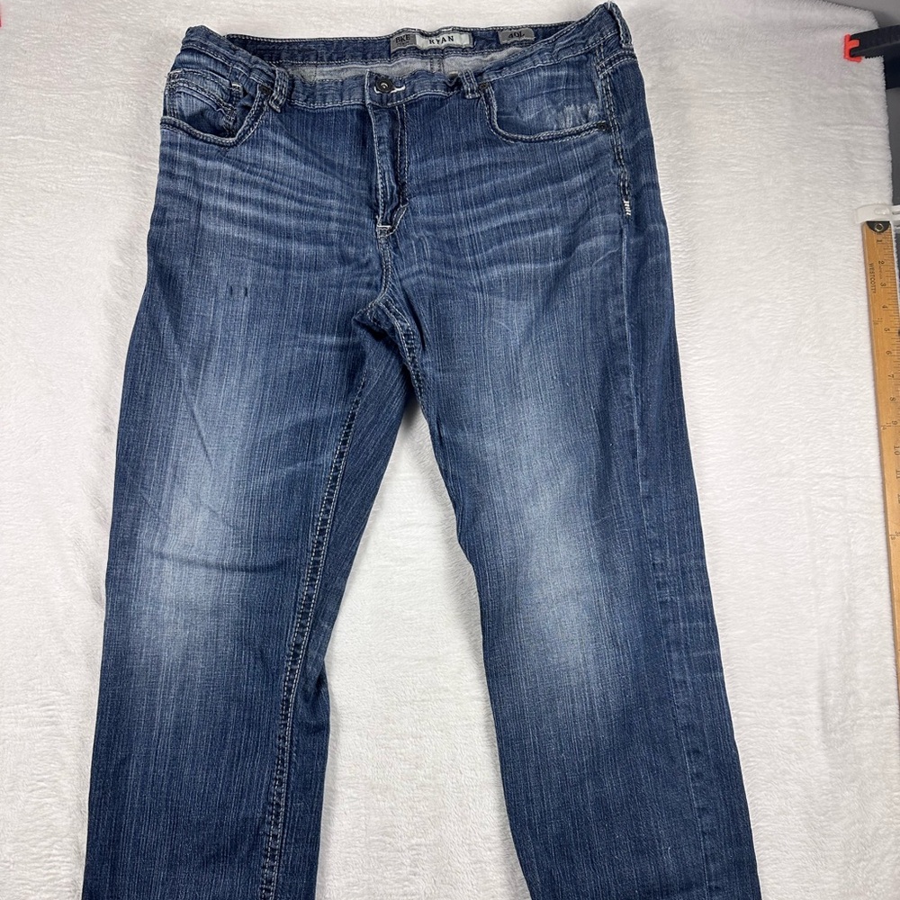 BKE Ryan Men's Jeans 40x33 Straight Leg Denim Dark Wash Whiskered